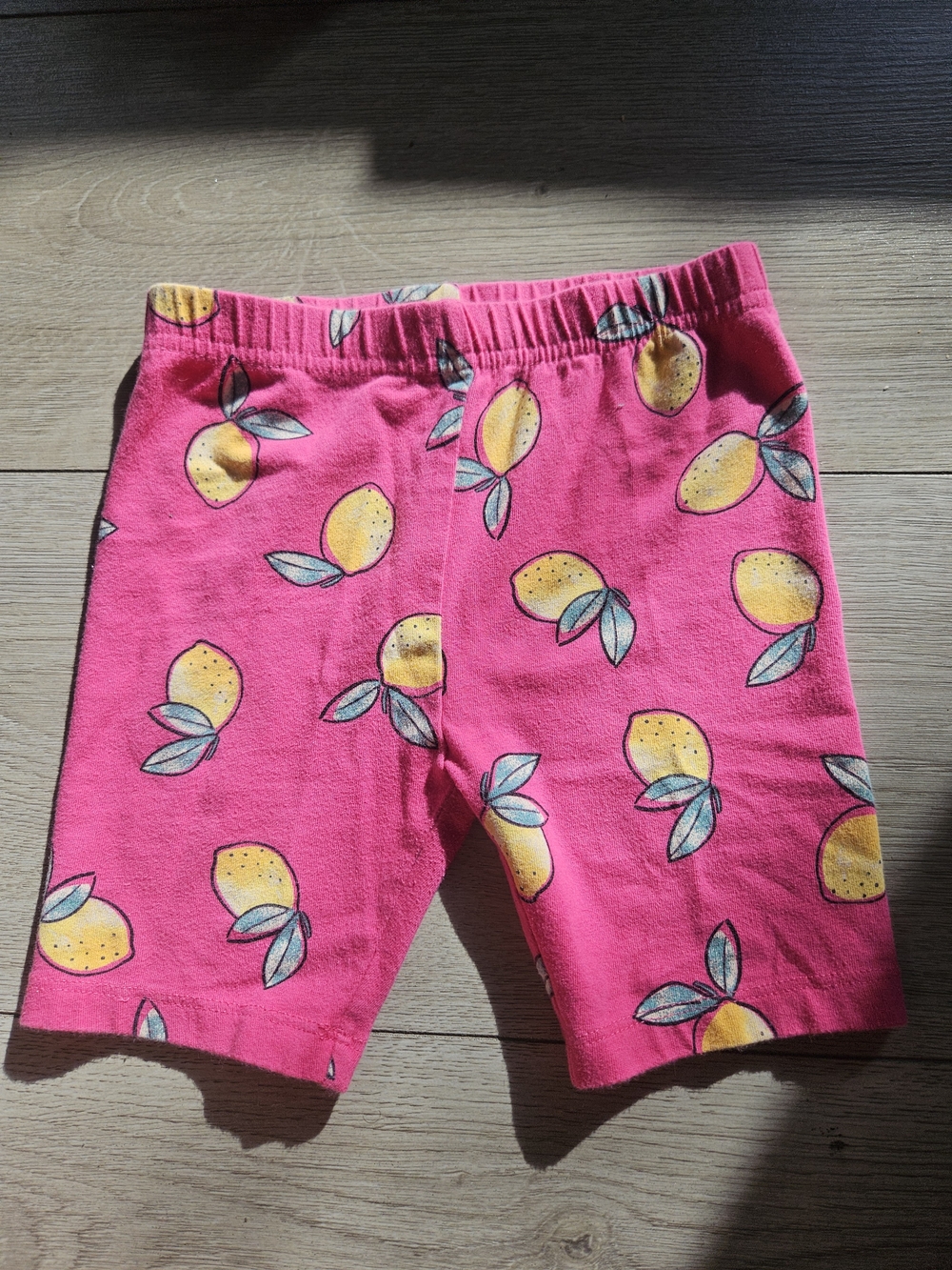 ​George Pink Lemon Print Bike Shorts Girls Size 4-5 XS🩷
